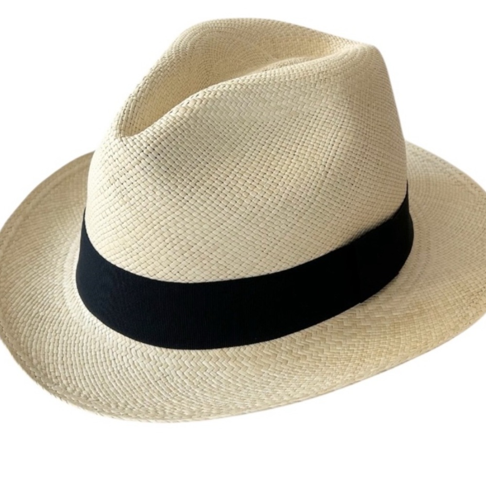 J. Crew Cream Fedora Hat with Black Band